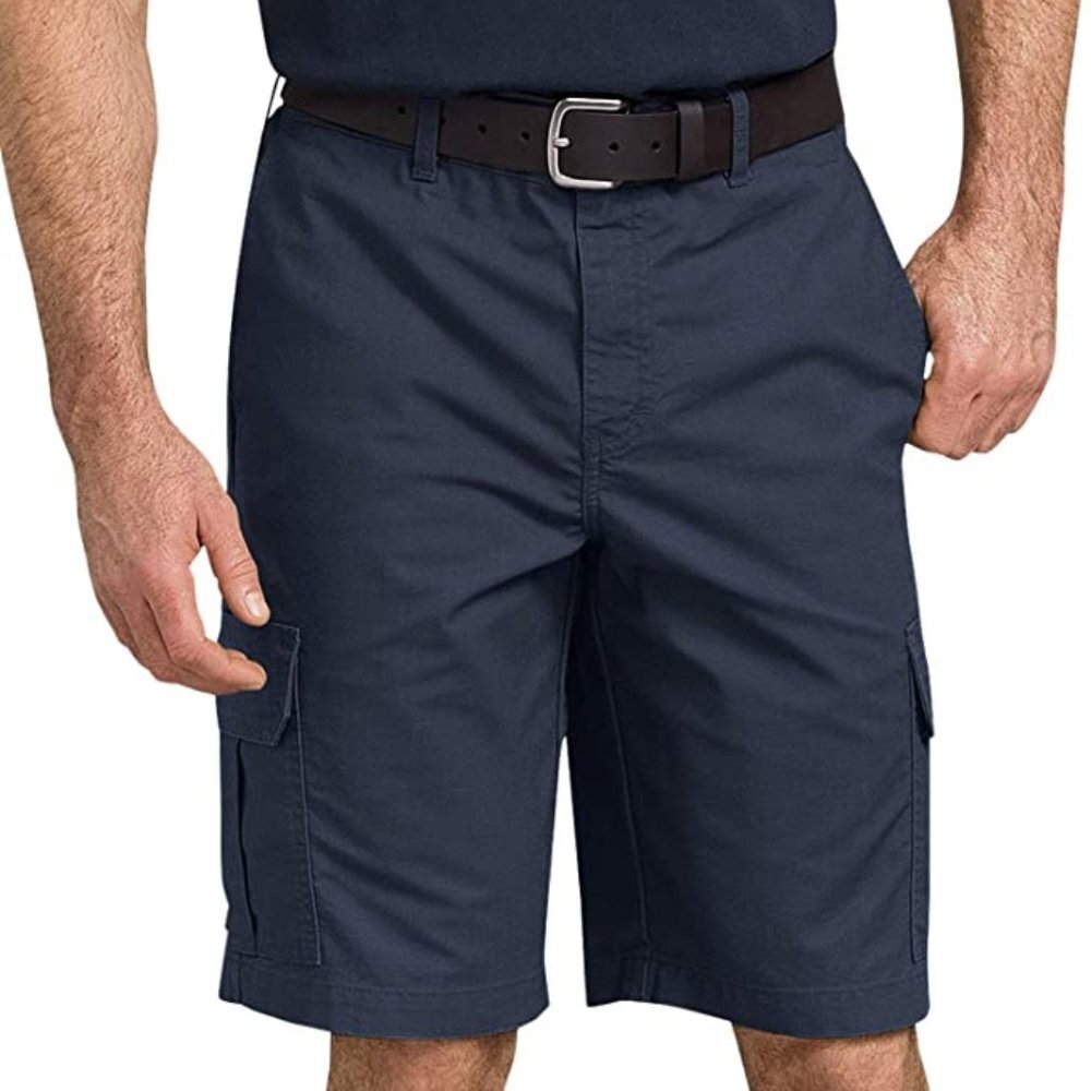 Dickies Men's Cargo Shorts, 11" Inseam, Tough Max Ripstop, Blue